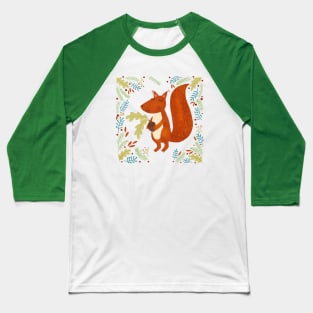 Squirrel with Acorn Baseball T-Shirt